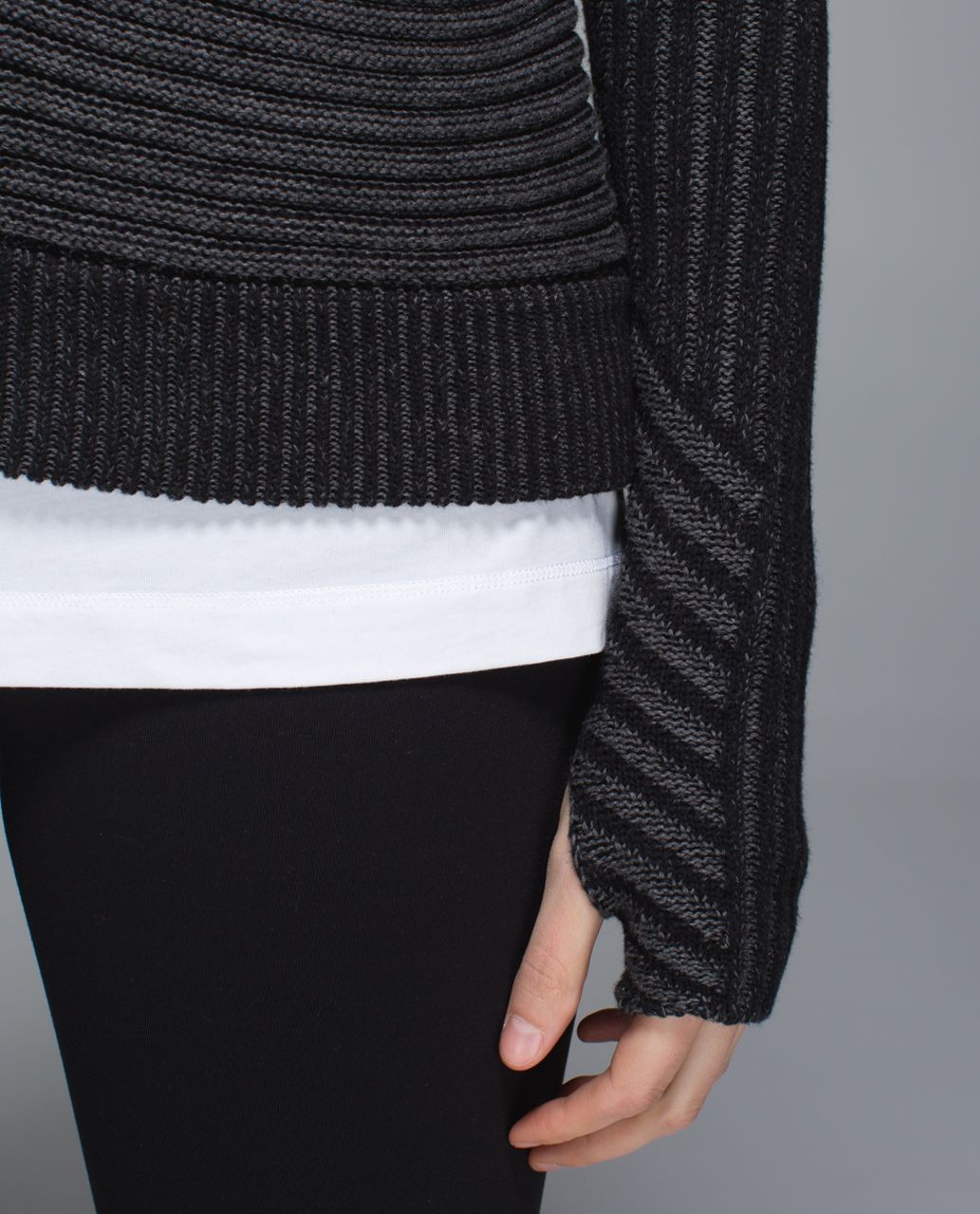 Lululemon Embrace Hoodie *Knit - Black / Heathered Dark Grey