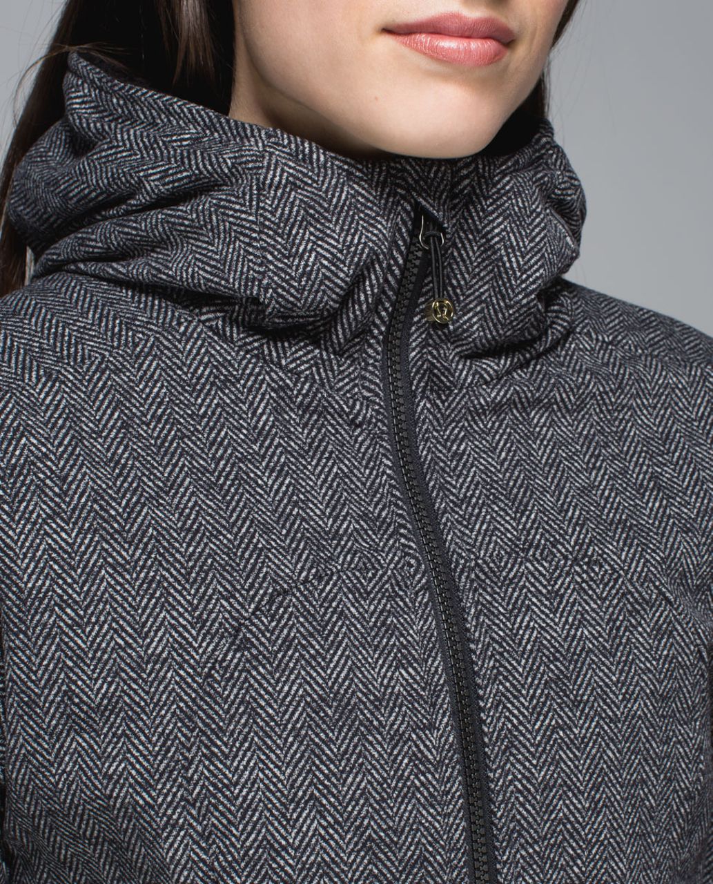 Lululemon Embrace Hoodie *Luscious - Giant Herringbone Black Heathered ...