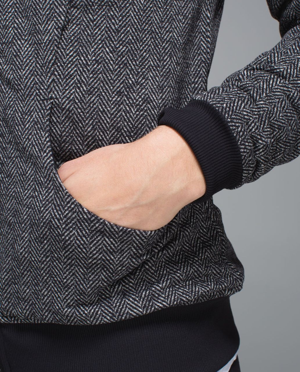 Lululemon Embrace Hoodie *Luscious - Giant Herringbone Black Heathered Black