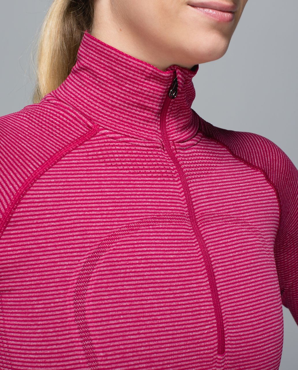 Lululemon Run:  Swiftly Tech 1/2 Zip - Tonka Stripe Heathered Bumble Berry Bumble Berry