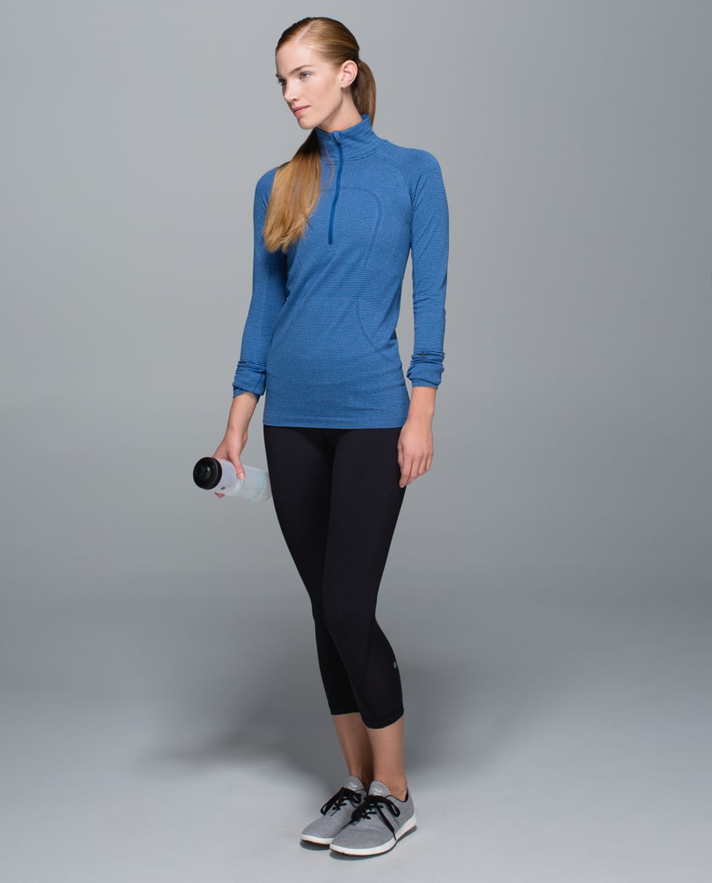 Lululemon Run:  Swiftly Tech 1/2 Zip - Tonka Stripe Heathered Blue Rugged Blue