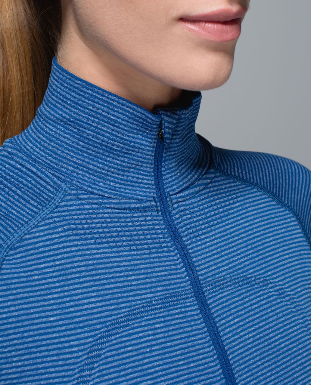 Lululemon Run:  Swiftly Tech 1/2 Zip - Tonka Stripe Heathered Blue Rugged Blue