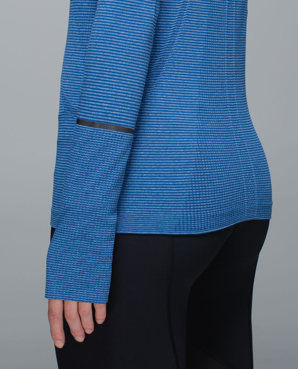 Lululemon Run:  Swiftly Tech 1/2 Zip - Tonka Stripe Heathered Blue Rugged Blue