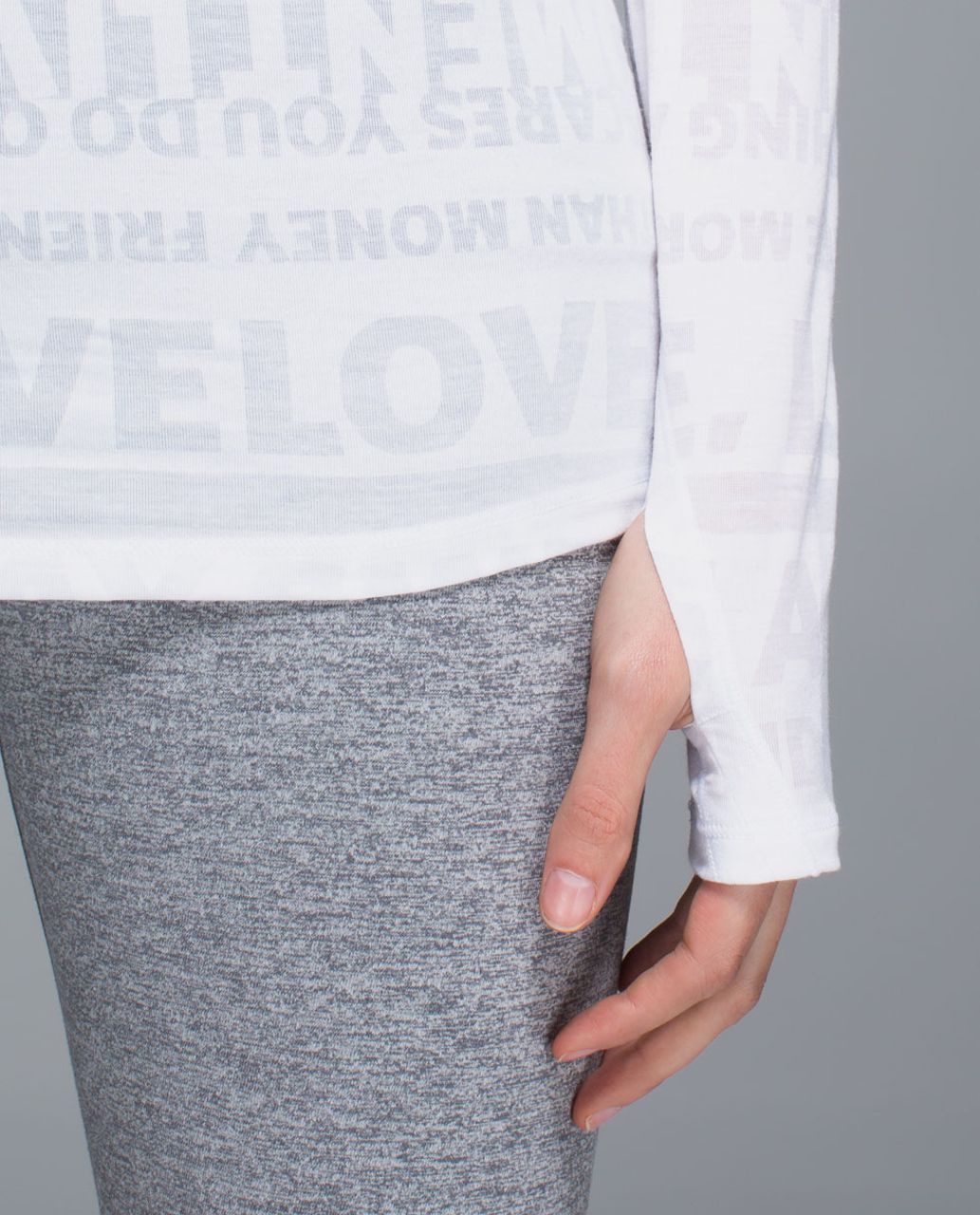 Lululemon white manifesto burnout practice daily long sleeve