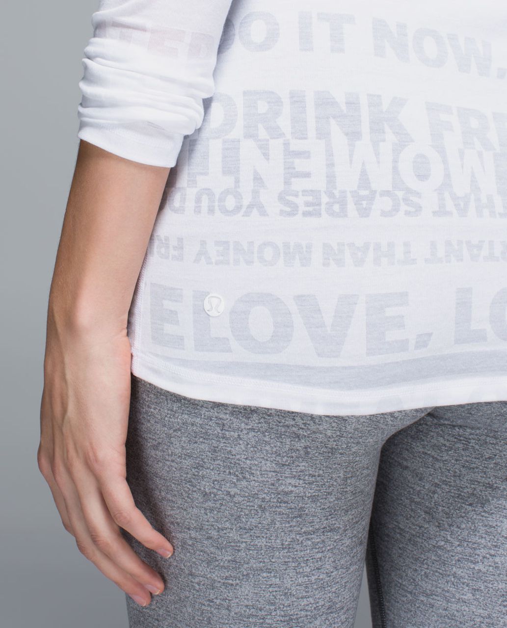 Lululemon Daily Practice Long Sleeve - Discover Manifesto Burnout White