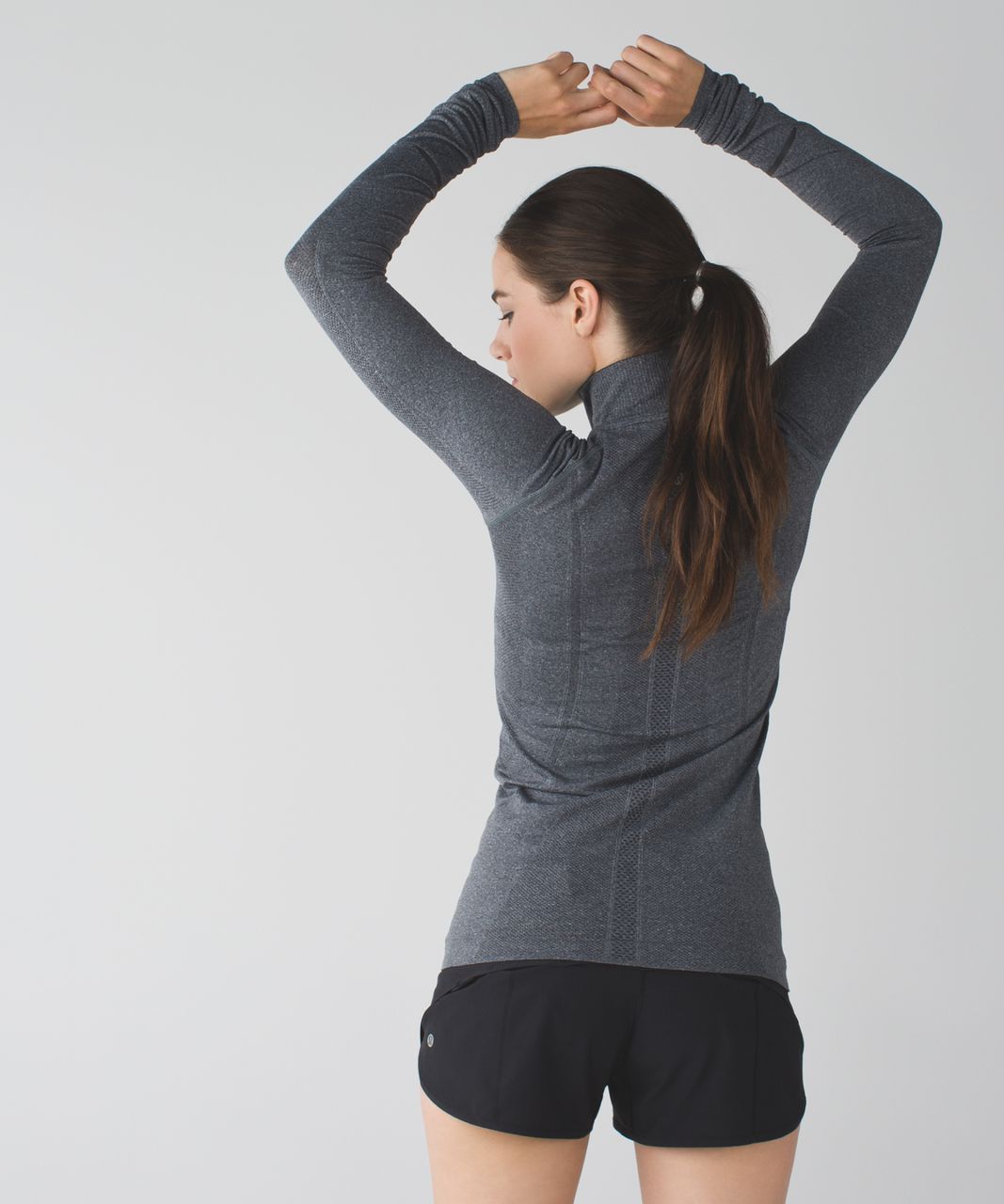 Lululemon Run:  Swiftly Tech 1/2 Zip - Heathered Black