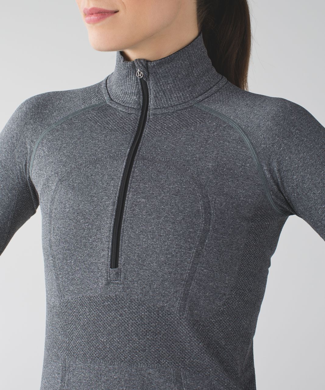 Lululemon Run:  Swiftly Tech 1/2 Zip - Heathered Black