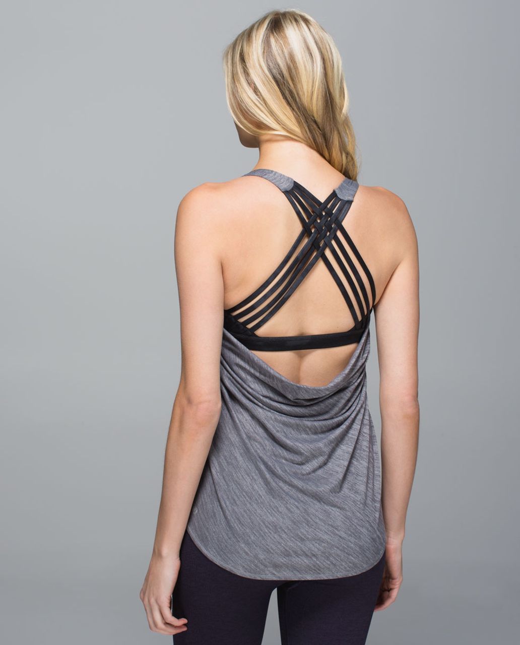 Lululemon Wild Tank - Heathered Slate / Dream Rose Deep Coal Black