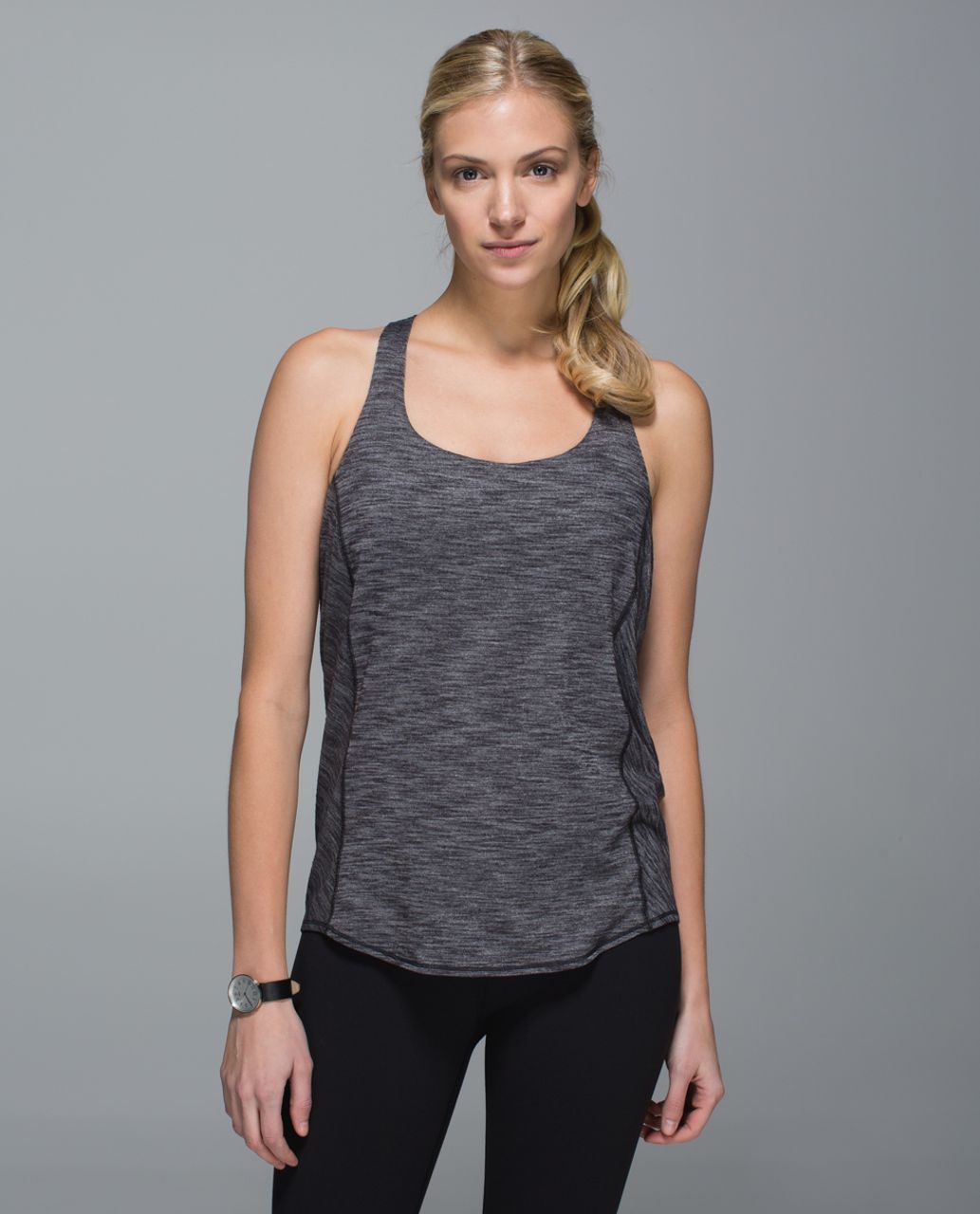 Lululemon Womens Wild Tank Top Strappy Open Back Heathered Gray