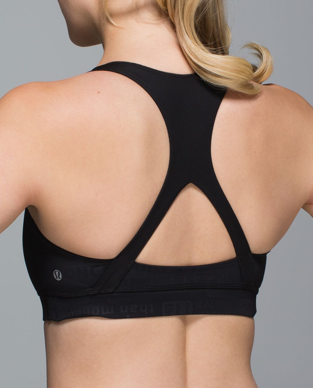 Lululemon 50 Rep Bra - Classic Manifesto Embossed Black / Black