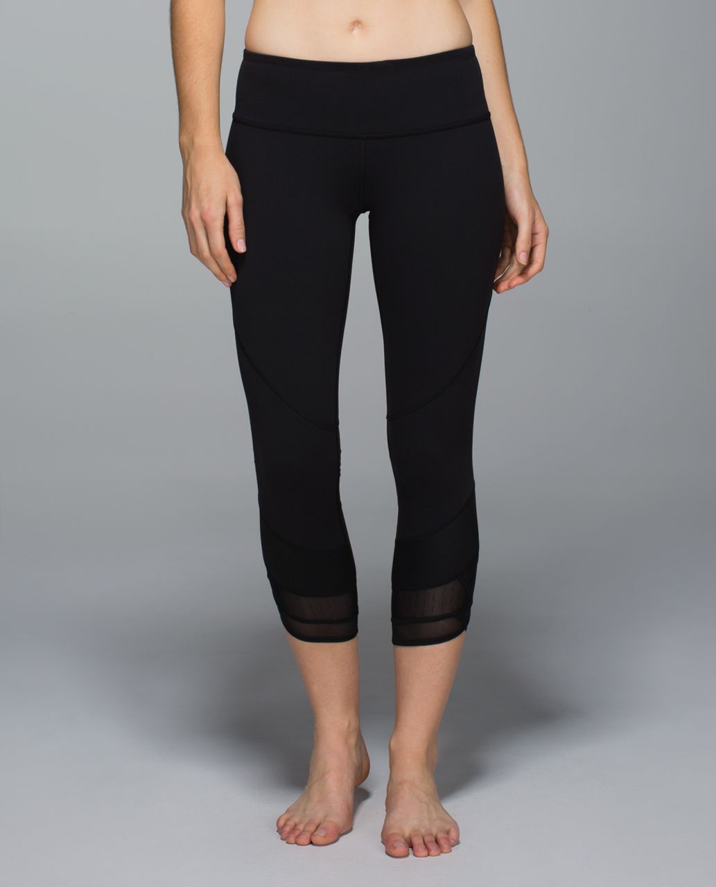 Lululemon Emerge Renewed Crop *Full-On Luon - Black / Black - lulu fanatics