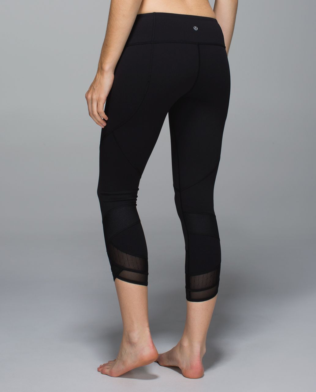 Lululemon Emerge Renewed Crop *Full-On Luon - Black / Black - lulu fanatics