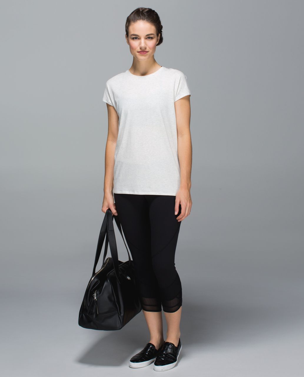 Lululemon Emerge Renewed Crop *Full-On Luon - Black / Black - lulu fanatics