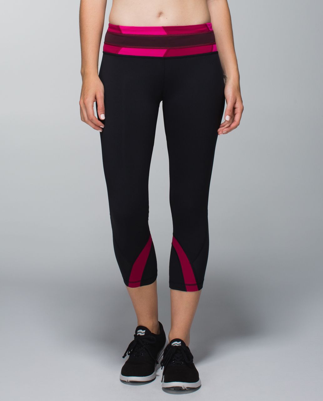 Lululemon Run: Inspire Crop II - Black / Fa14 Quilt 19 / Bumble Berry - lulu  fanatics