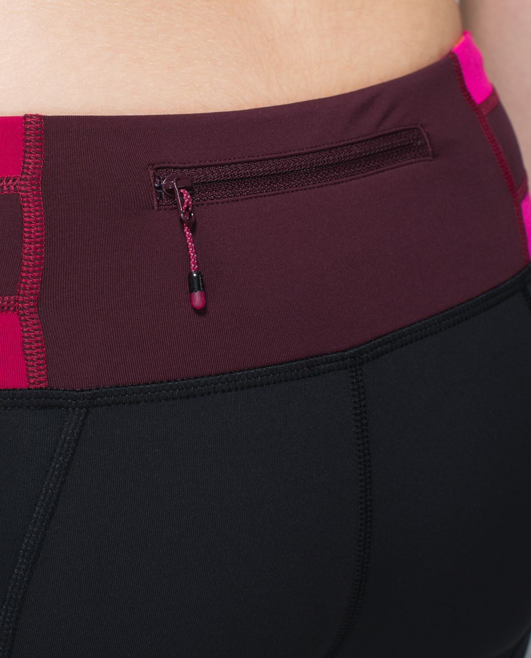 Lululemon Run:  Inspire Crop II - Black / Fa14 Quilt 19 / Bumble Berry