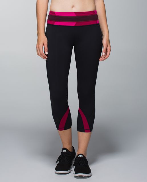 Lululemon Run: Inspire Crop II - Coal / White Heathered Blurred Grey ...