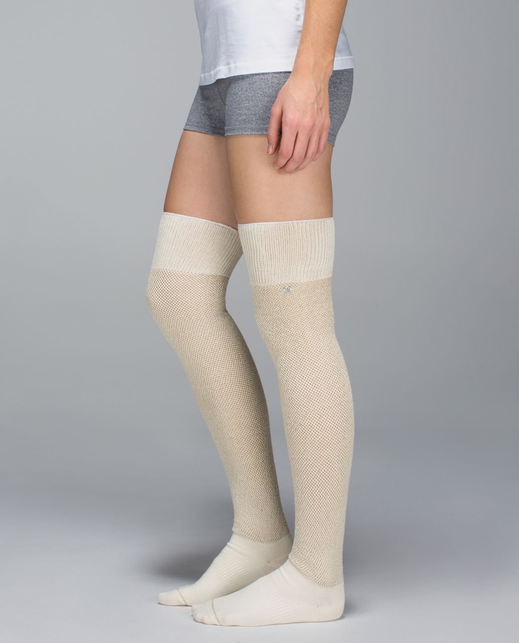 Lululemon After Asana Sock - Lurex Binder Ghost Metallic Gold