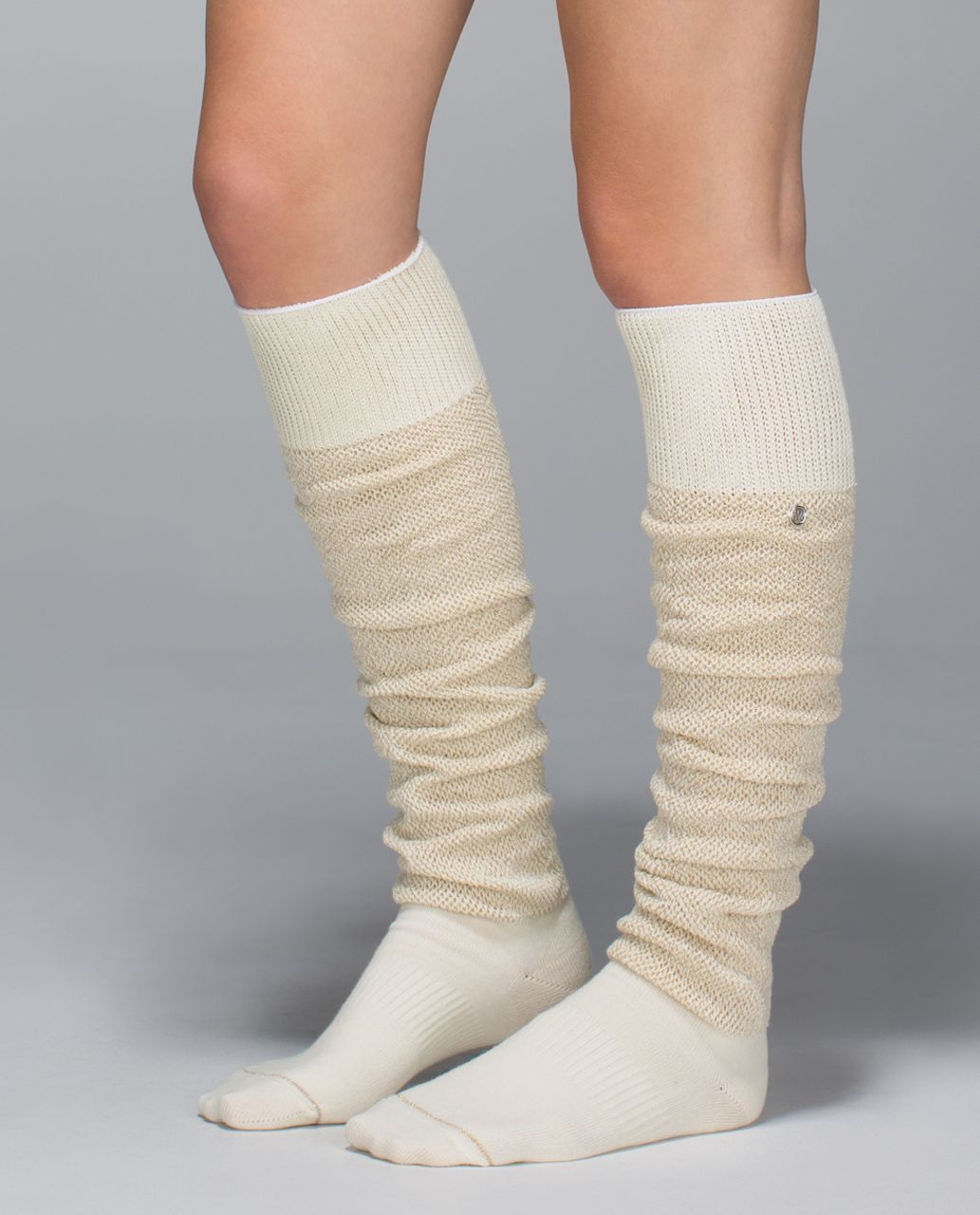 Lululemon After Asana Sock - Lurex Binder Ghost Metallic Gold