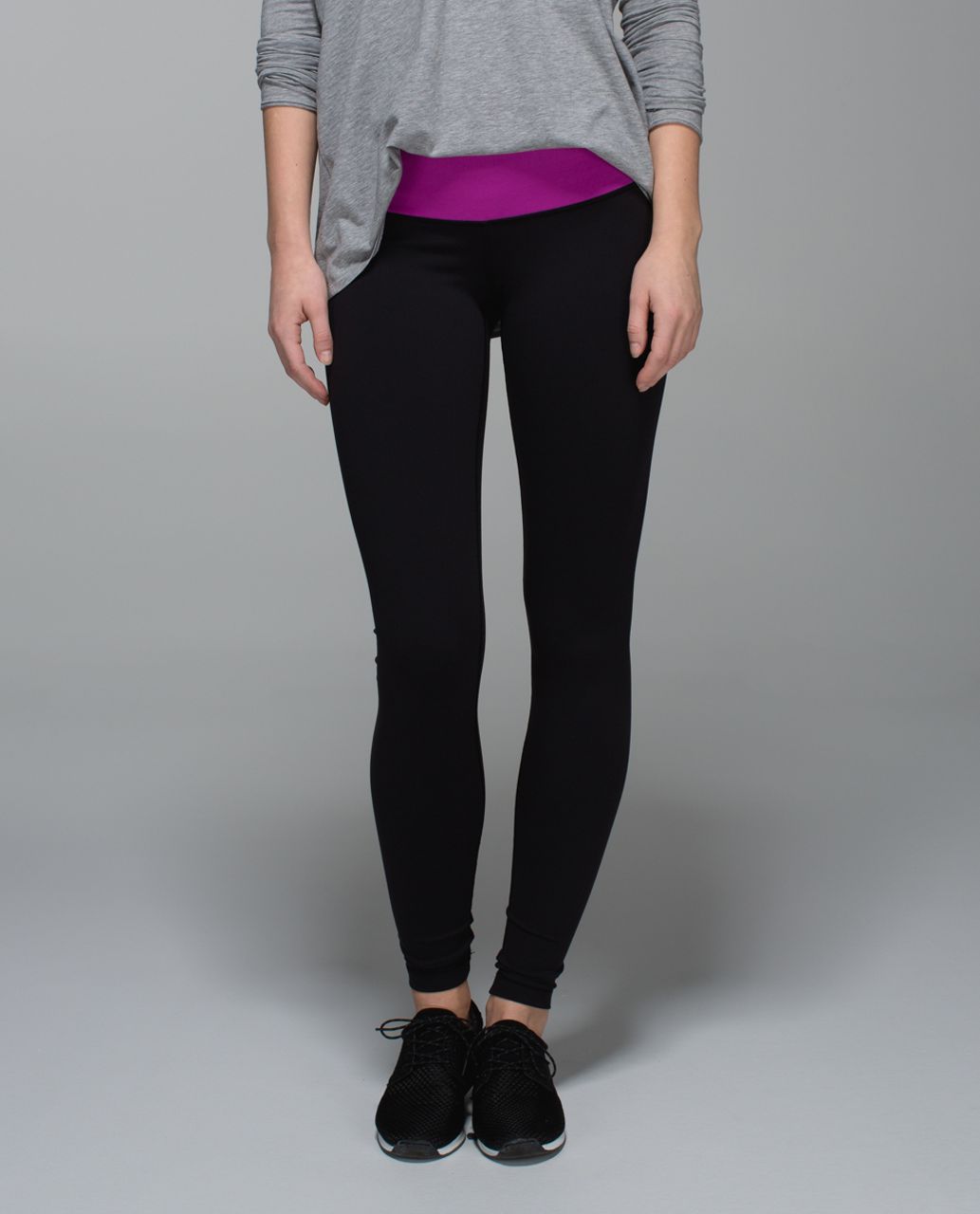 Lululemon Wunder Under Pant *Full-On Luon - Black /  Ultra Violet