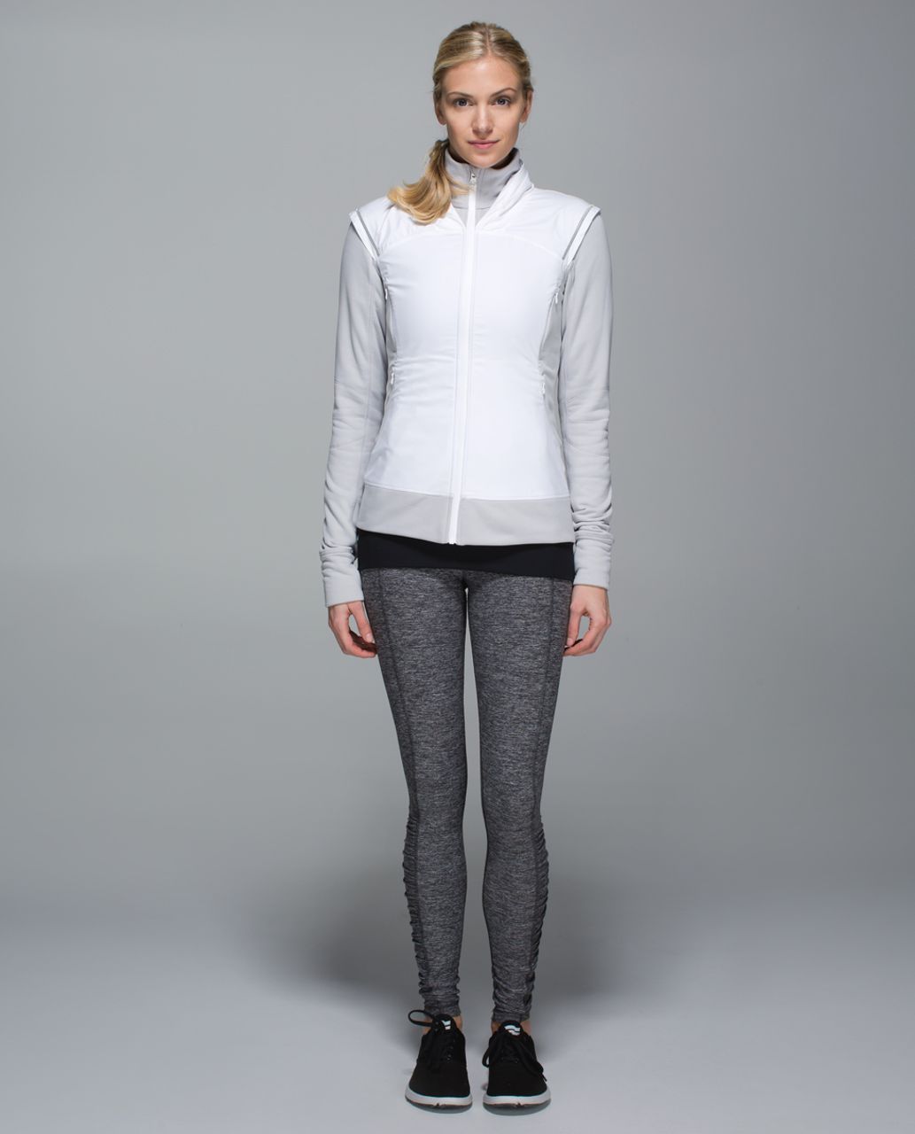 Lululemon Snug Sprinter Jacket - Heathered Silver Spoon / White