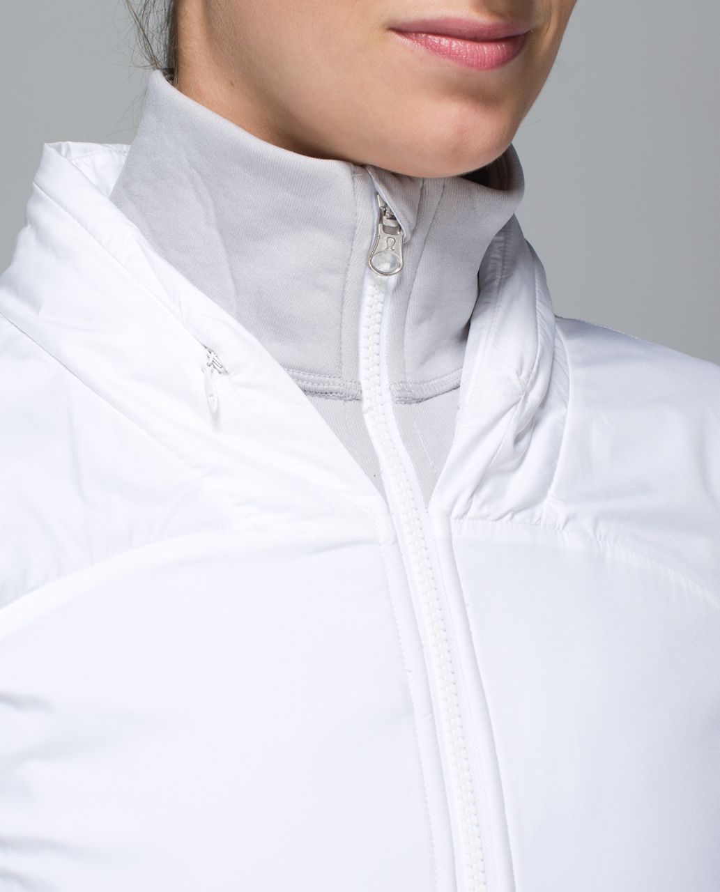 Lululemon Snug Sprinter Jacket - Heathered Silver Spoon / White