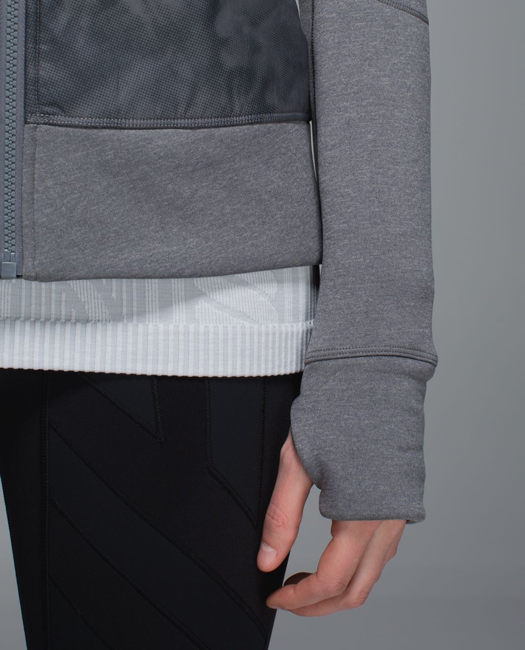 Lululemon Snug Sprinter Jacket - Heathered Slate / Dream Rose Slate Black