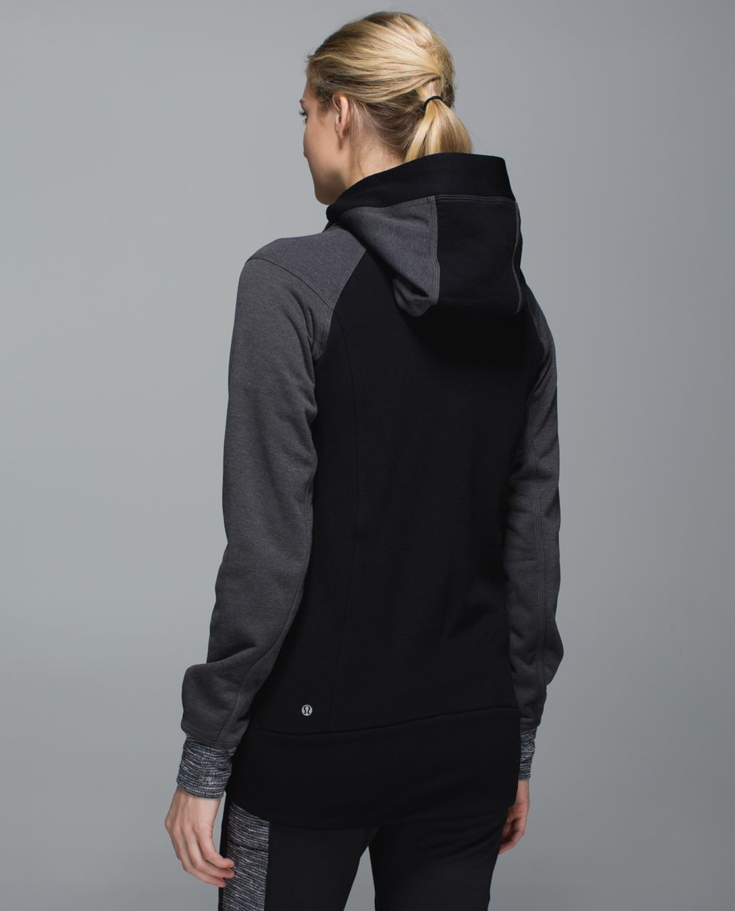 Lululemon Stretch-It Out Hoodie - Black /  Heathered Deep Coal