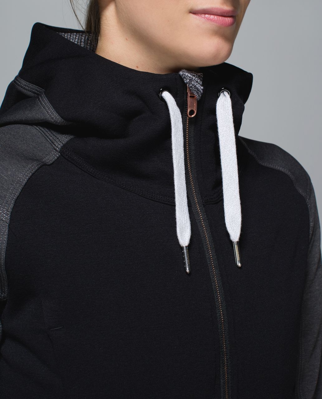 Lululemon Stretch-It Out Hoodie - Black /  Heathered Deep Coal