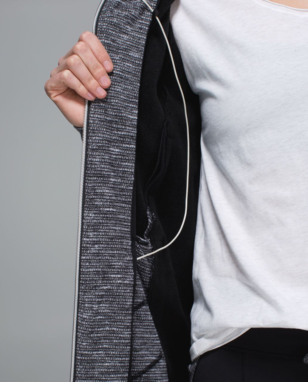 Lululemon Stretch-It Out Hoodie - Black /  Heathered Deep Coal