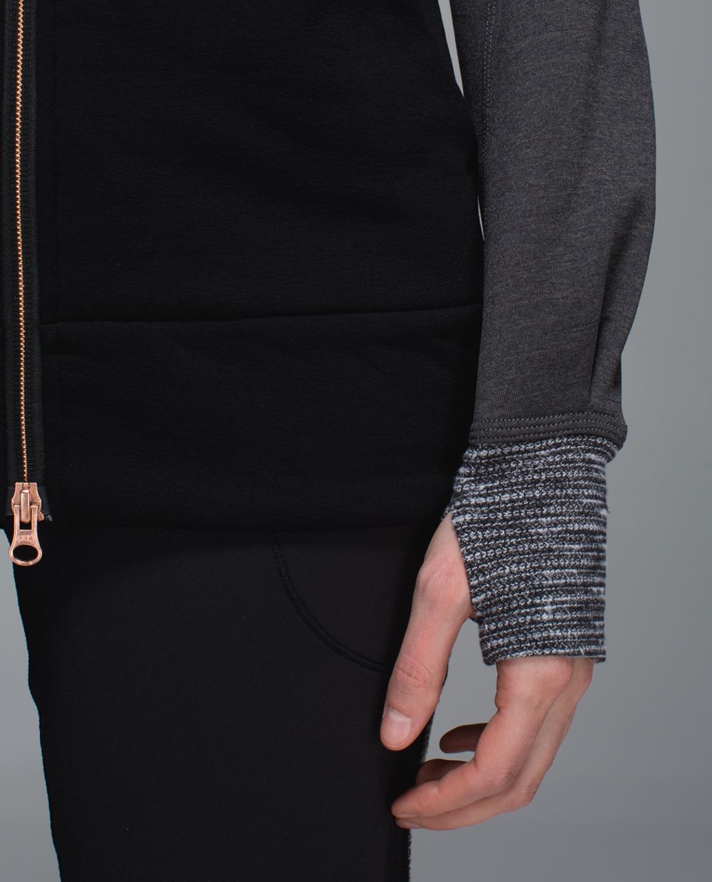 Lululemon Stretch-It Out Hoodie - Black /  Heathered Deep Coal