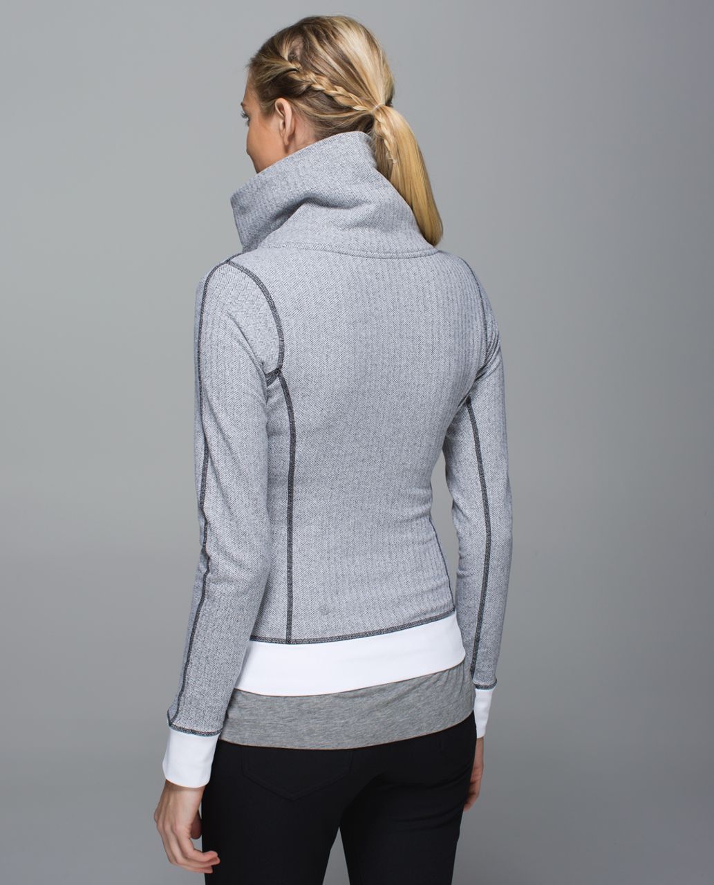 Lululemon Be Present Jacket - Heathered Herringbone Heathered Black White