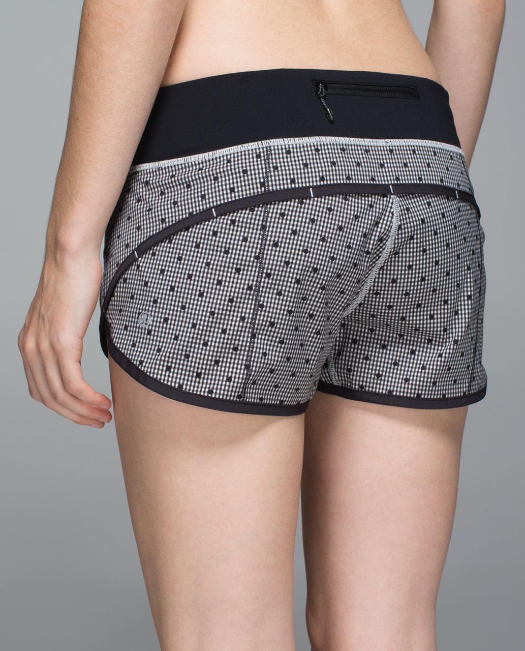 Lululemon Run: Speed Short *2-way Stretch - Dottie Eighth Gingham White  Black / Black - lulu fanatics