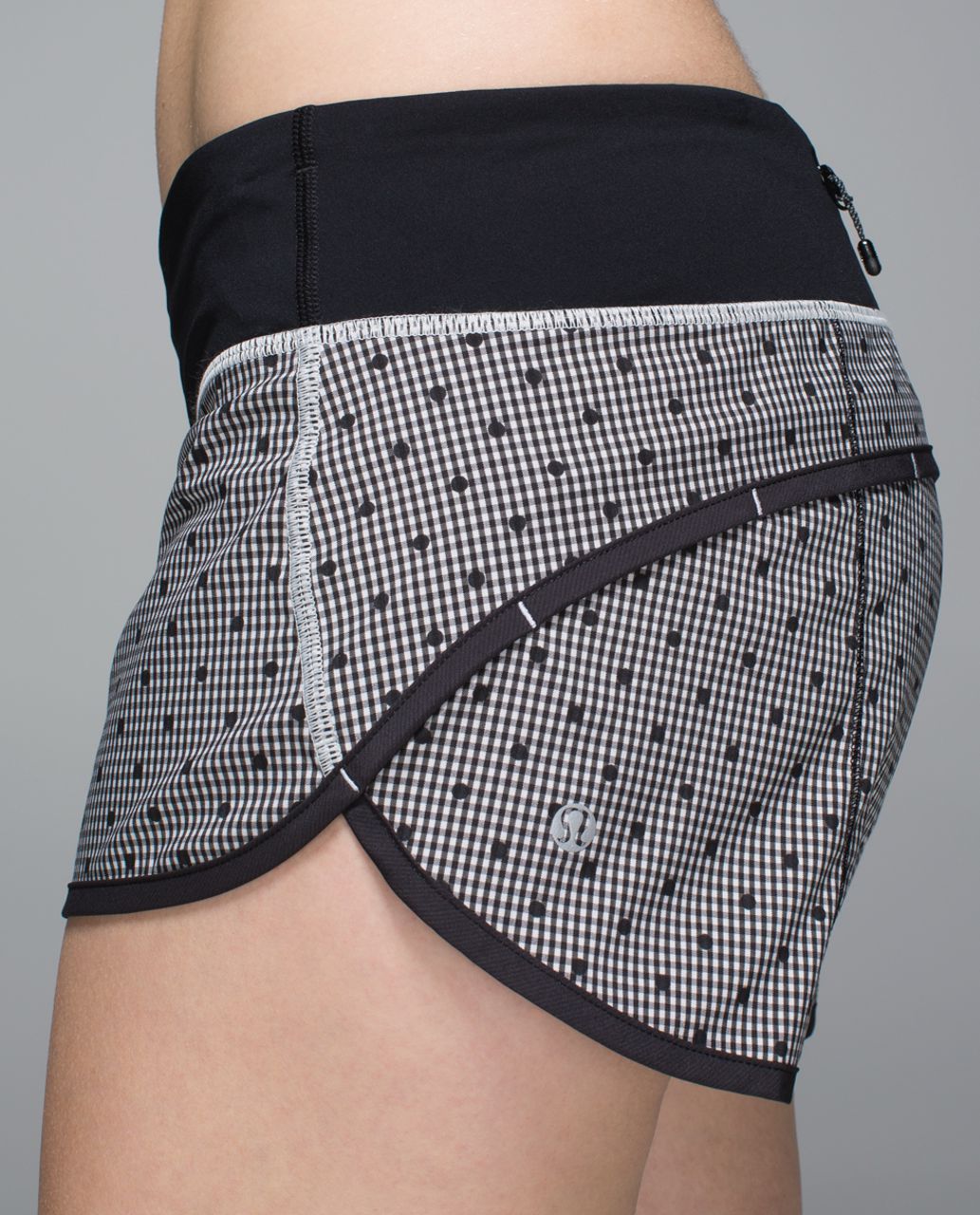 Lululemon Run:  Speed Short *2-way Stretch - Dottie Eighth Gingham White Black / Black