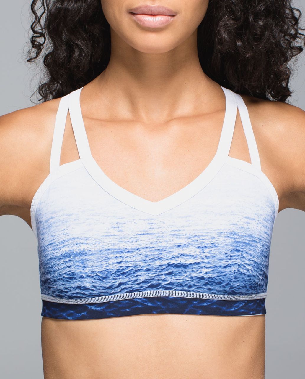 Lululemon Water Bound Bra - Ombre Wave White Navy / White - lulu fanatics