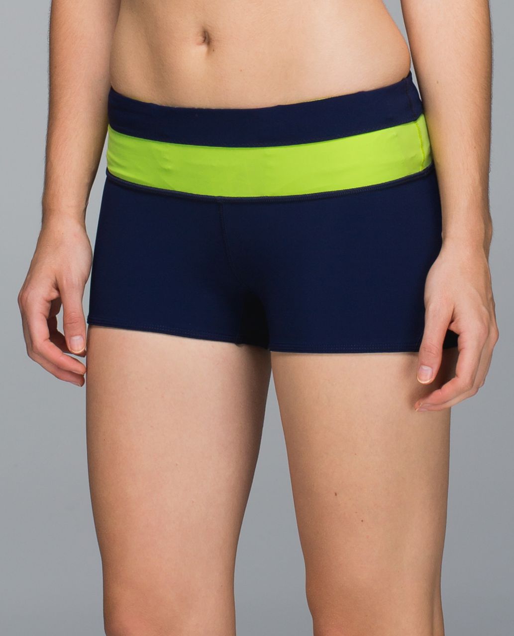 Lululemon Water Bound Short - Euro Navy / Brisk Lime / Paradise Grid Multi