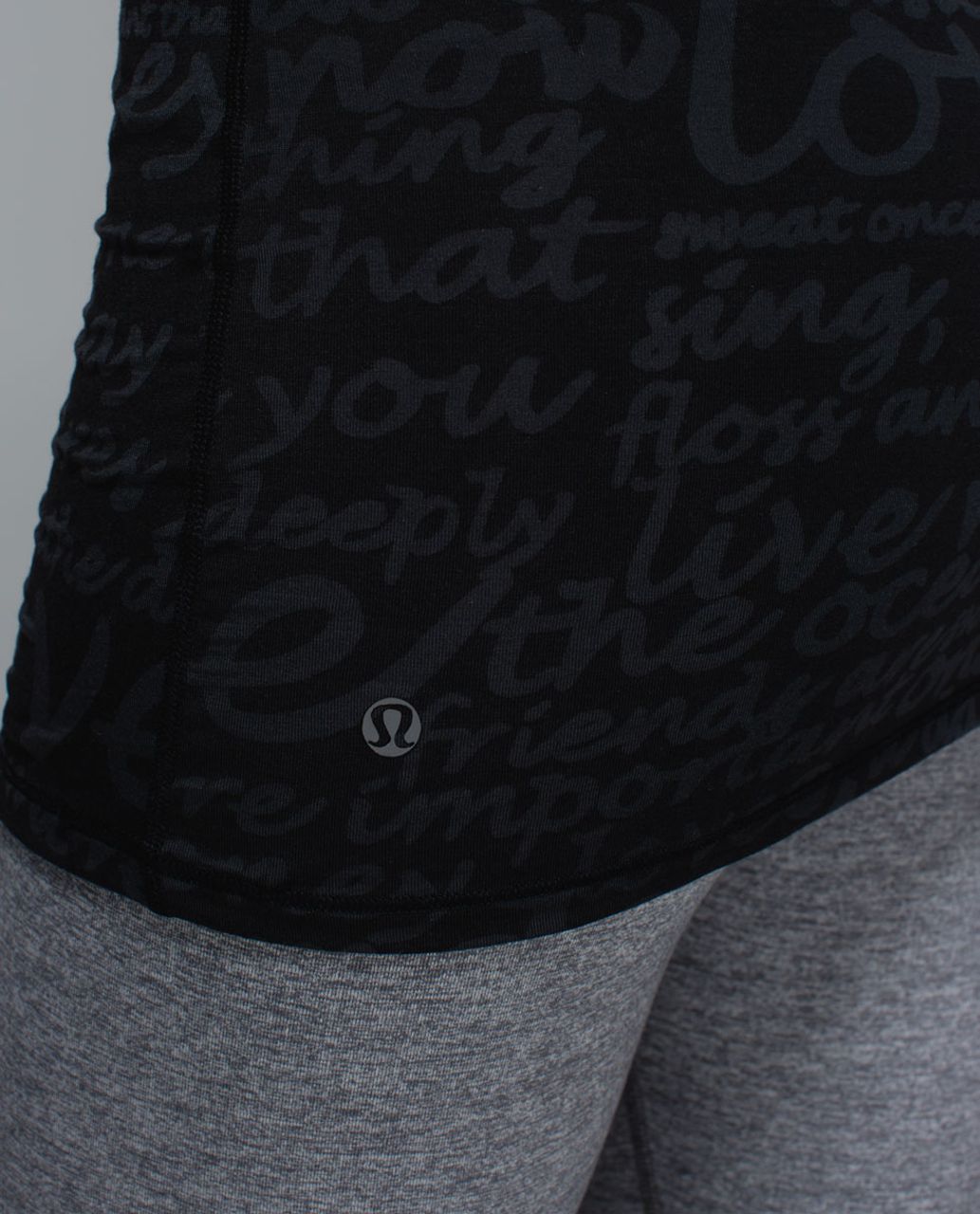 Lululemon Daily Practice Long Sleeve - See Love Manifesto Burnout Black