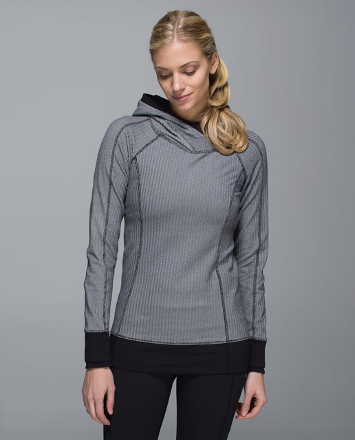 Lululemon Think Fast Hoodie - Heathered Herringbone Heathered Black ...