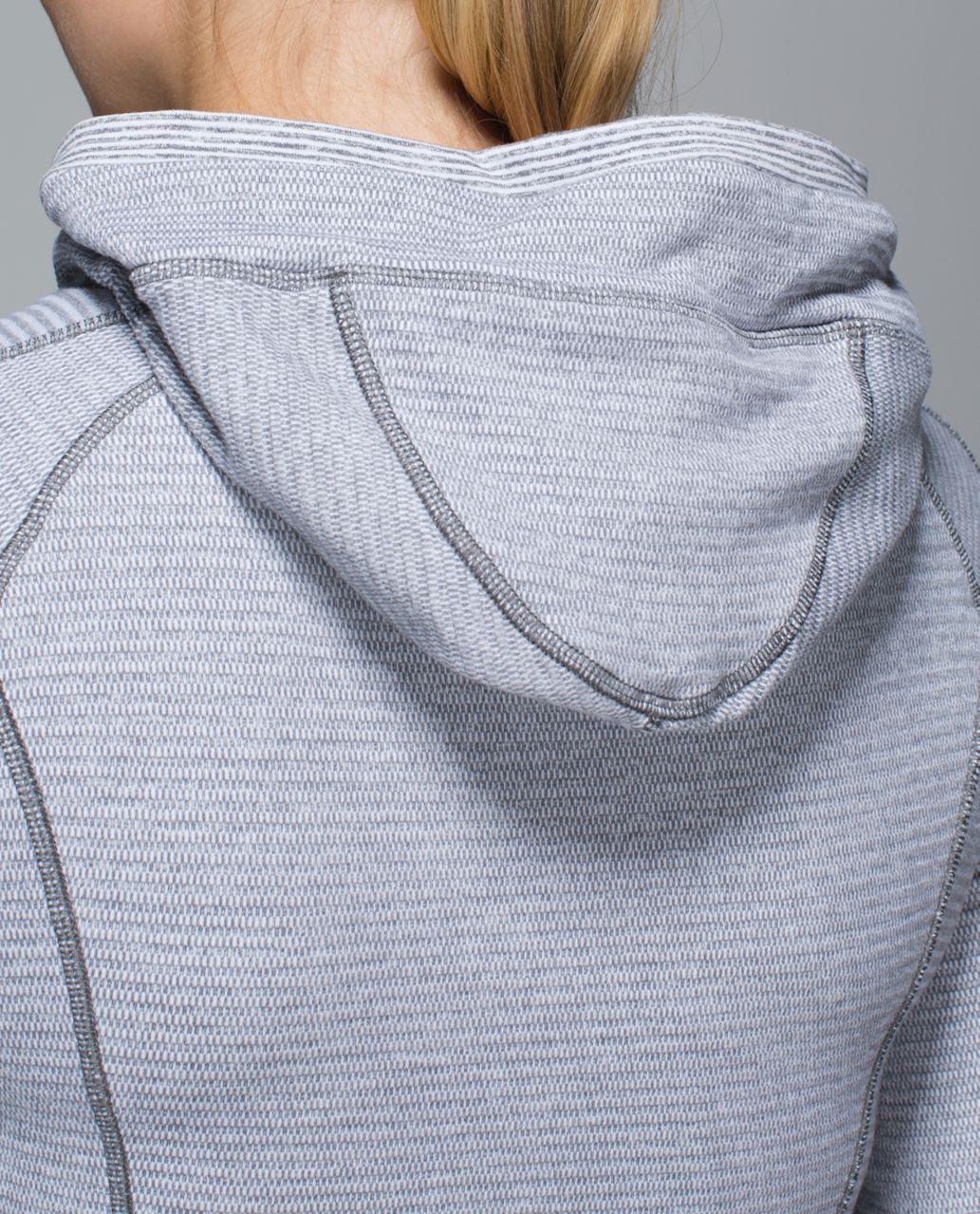 Lululemon Think Fast Hoodie - Mini Check Pique White Heathered Slate / Tonka Stripe Heathered Slate White