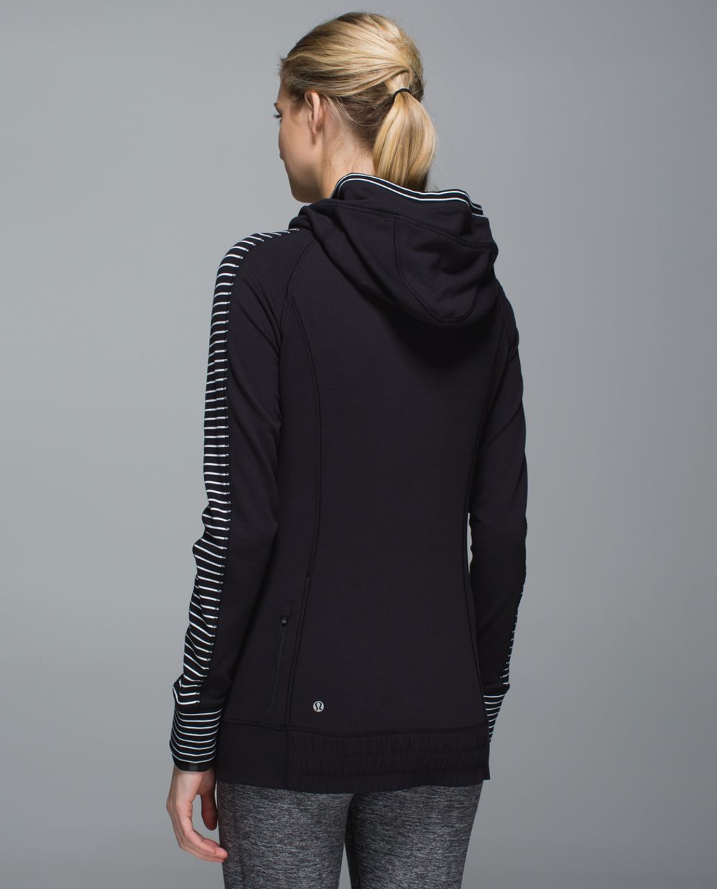 Lululemon Think Fast Hoodie - Parallel Stripe Black White / Black