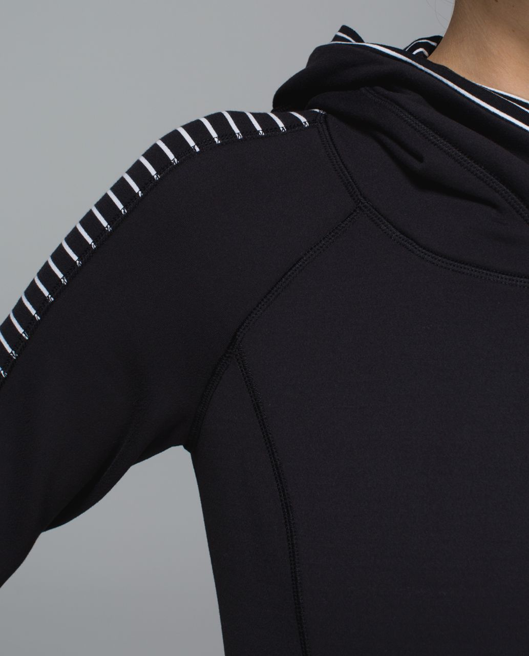 Lululemon Think Fast Hoodie - Parallel Stripe Black White / Black