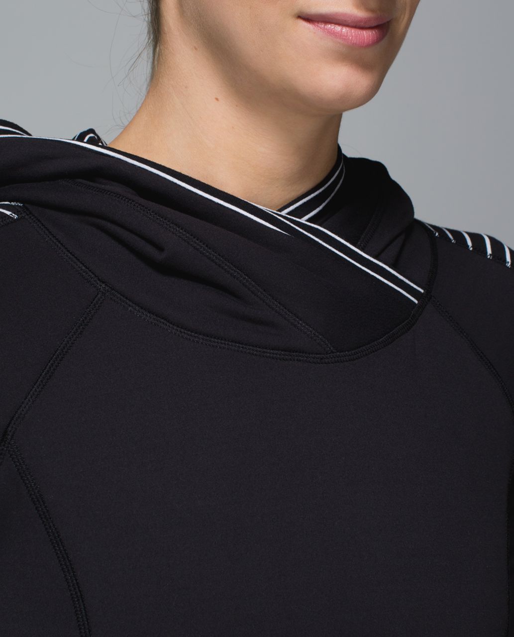 Lululemon Think Fast Hoodie - Parallel Stripe Black White / Black