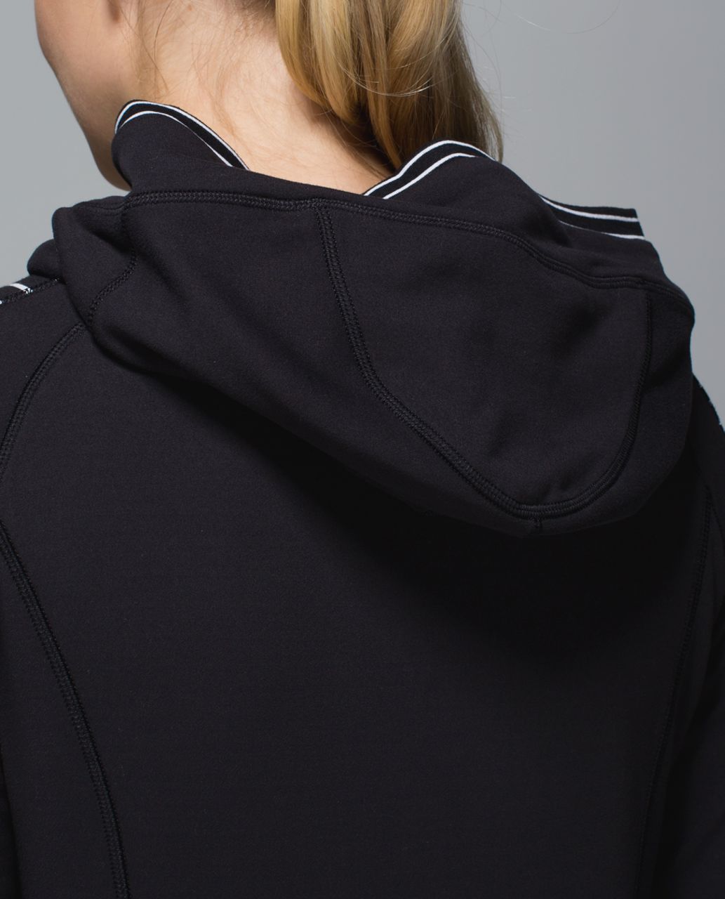 Lululemon Think Fast Hoodie - Parallel Stripe Black White / Black