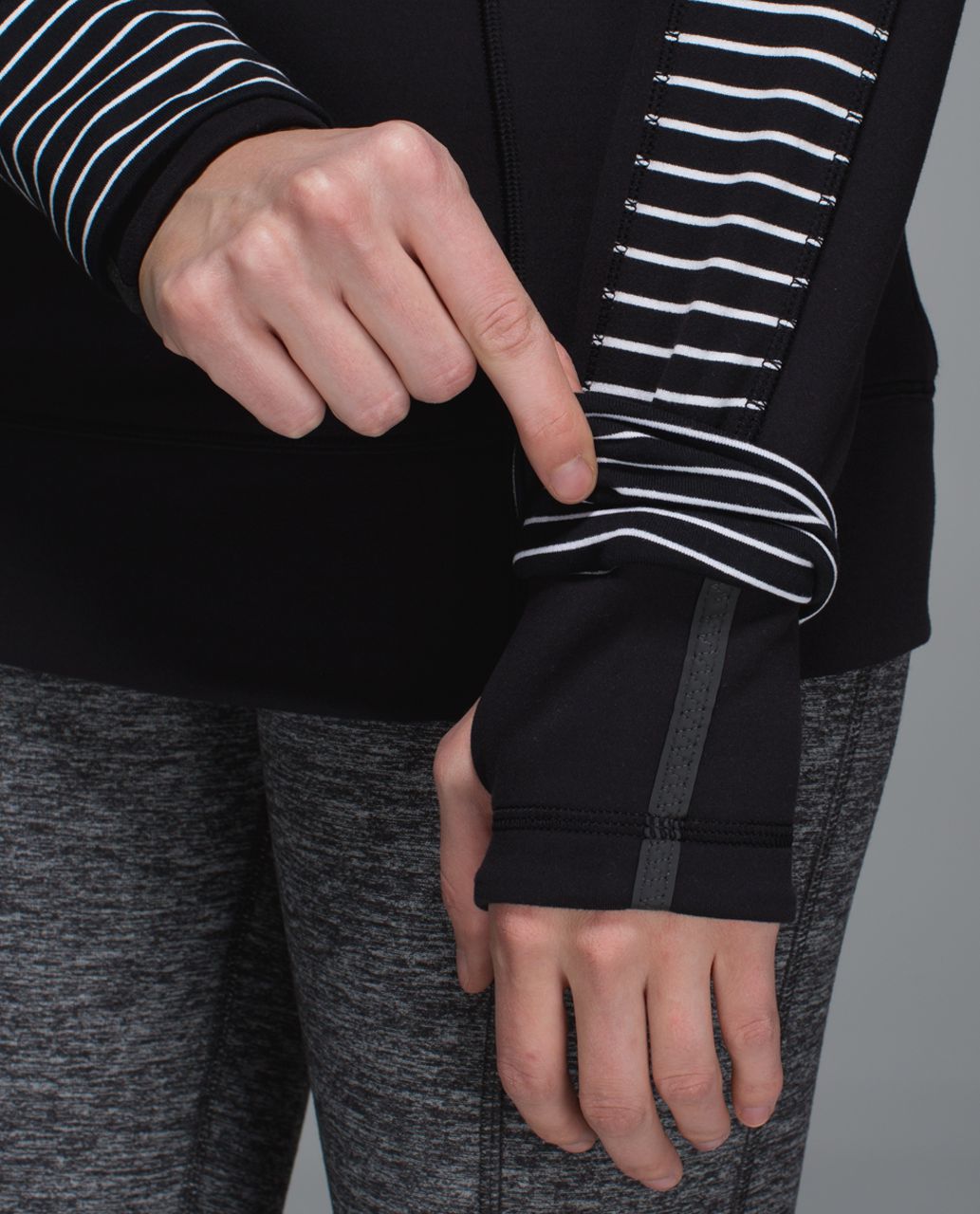 Lululemon Think Fast Hoodie - Parallel Stripe Black White / Black