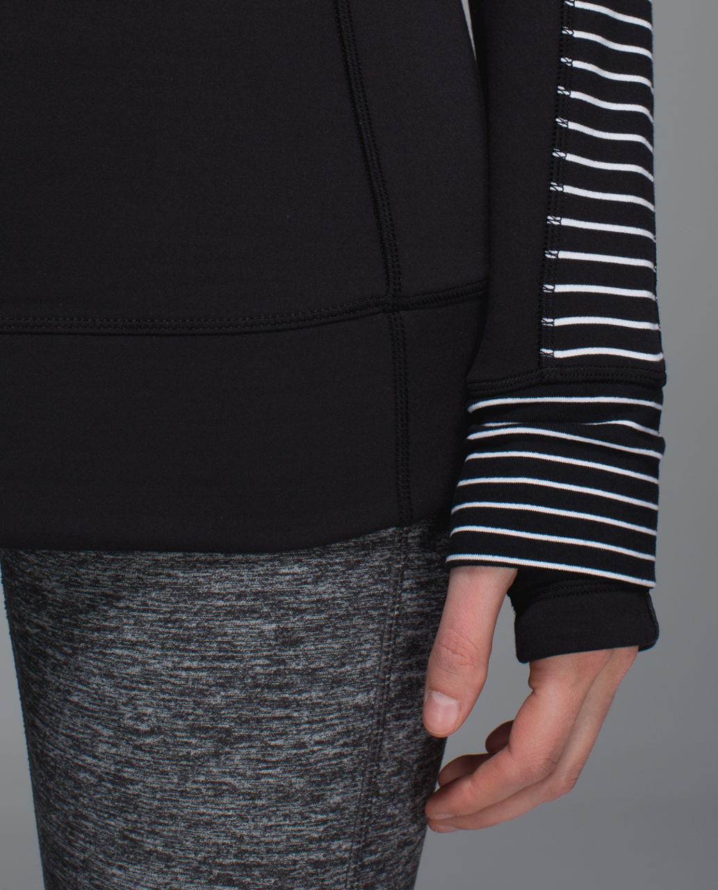 Lululemon Think Fast Hoodie - Parallel Stripe Black White / Black