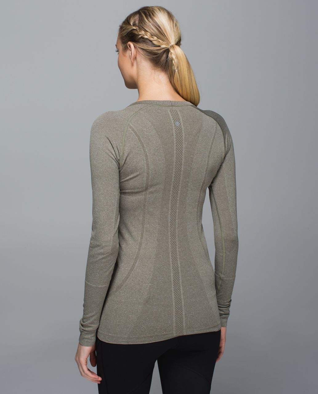 Lululemon Run:  Swiftly Tech Long Sleeve Crew - Heathered Fatigue Green