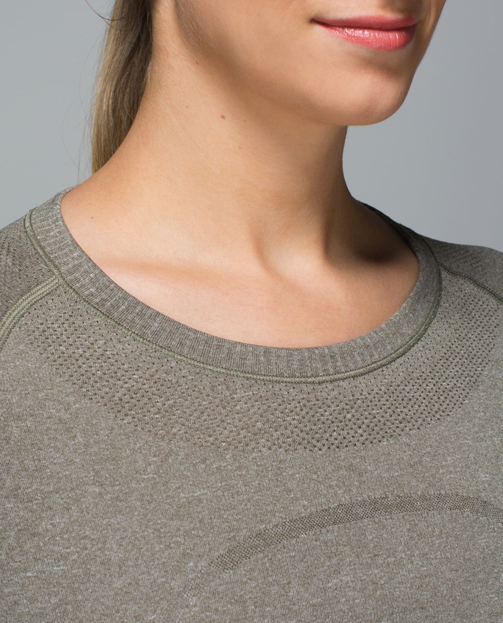 Lululemon Run:  Swiftly Tech Long Sleeve Crew - Heathered Fatigue Green