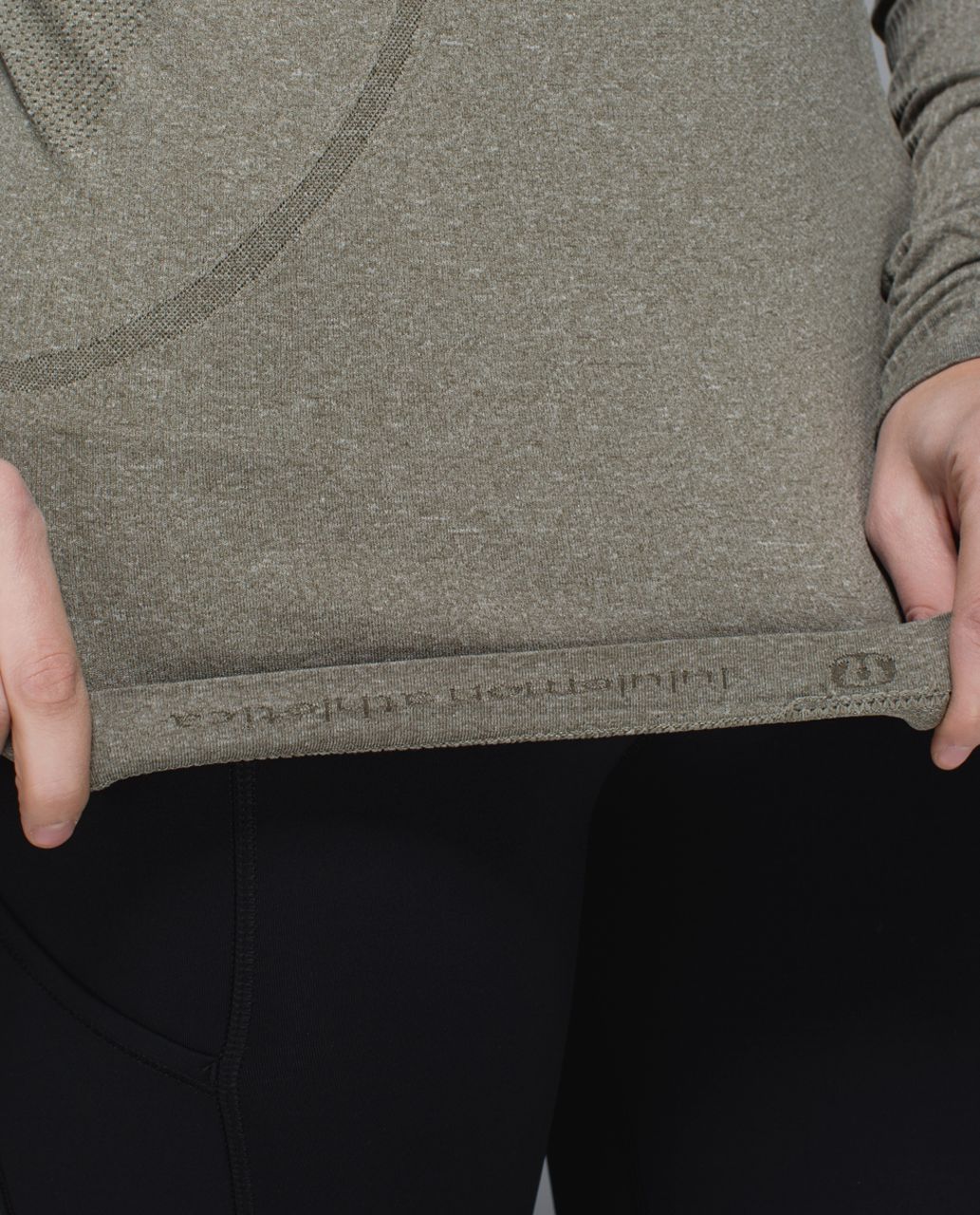 Lululemon Run:  Swiftly Tech Long Sleeve Crew - Heathered Fatigue Green