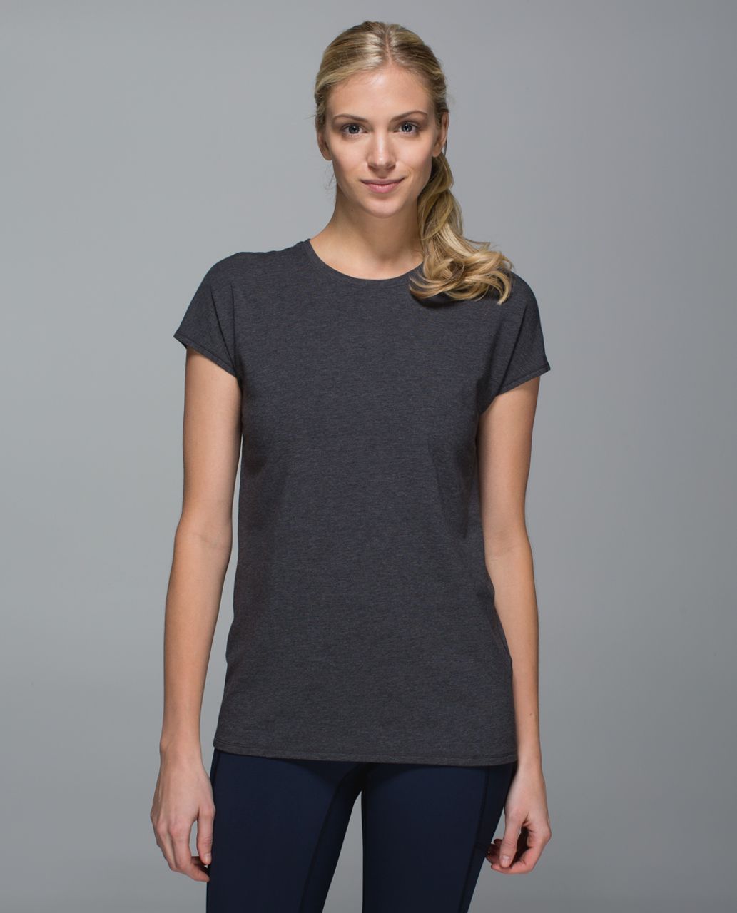 Lululemon Find Your Zen Short Sleeve - Heathered Dark Grey - lulu fanatics