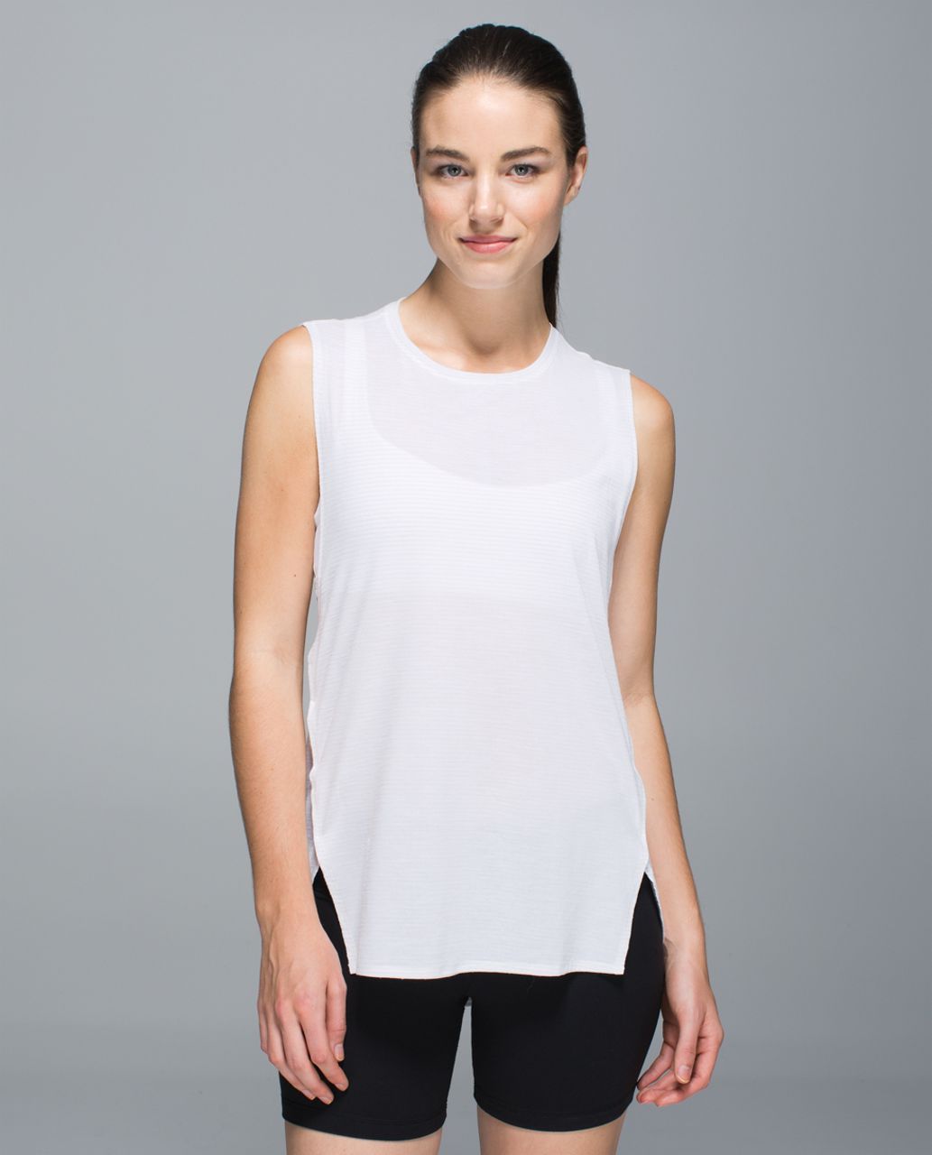 Lululemon Yogi Muscle Tee - Heathered White - lulu fanatics