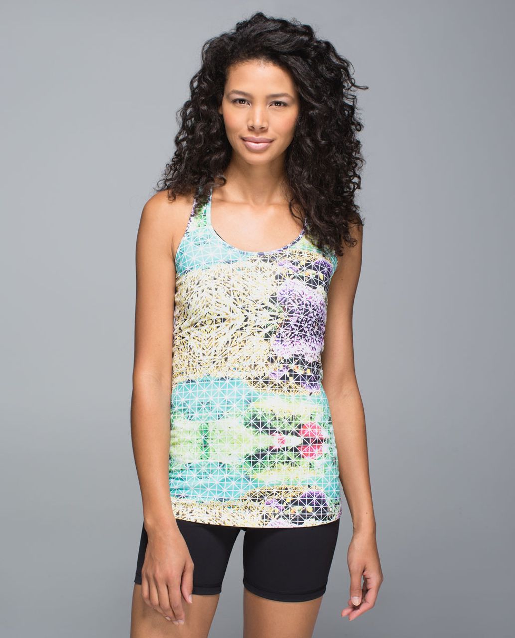 Lululemon Cool Racerback - Paradise Grid Very Green Multi